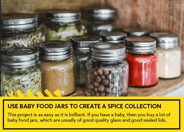 Use baby food jars to create a spice collection